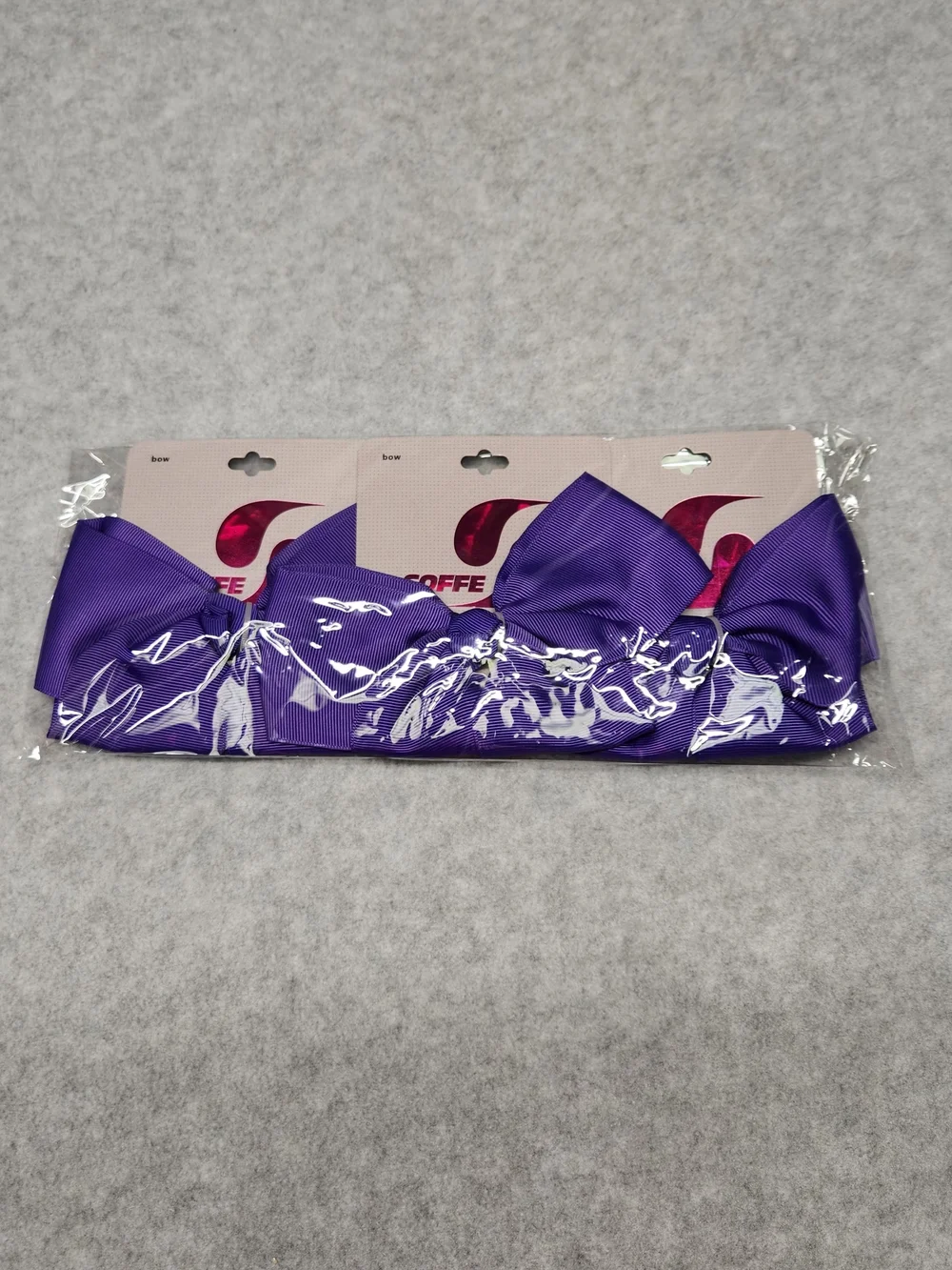 3 Pack-Soffe Purple Grosgrain Bow Hair Clip